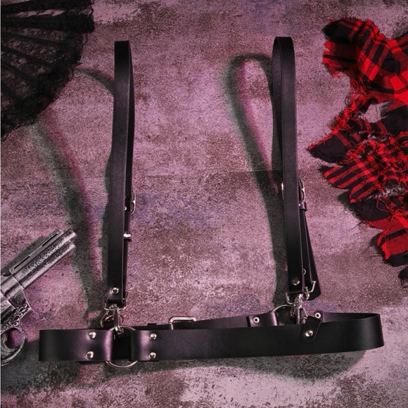 Black Harness Underbust Suspender O Ring Belt New - Picture 7 of 10